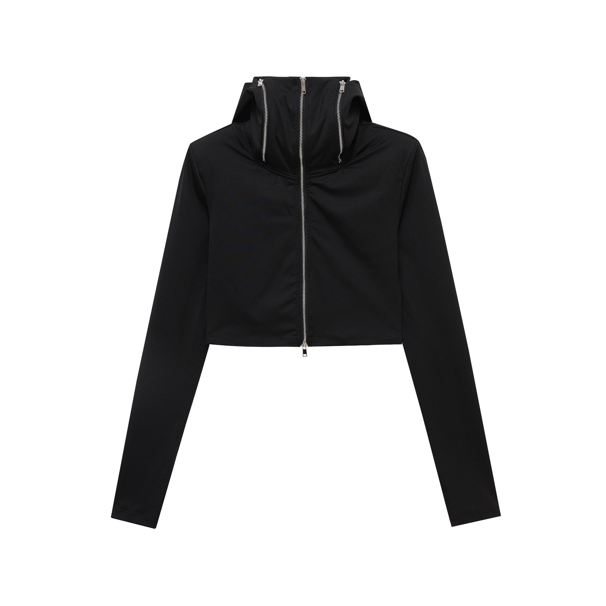 Black Zipped up Turtleneck Jacket