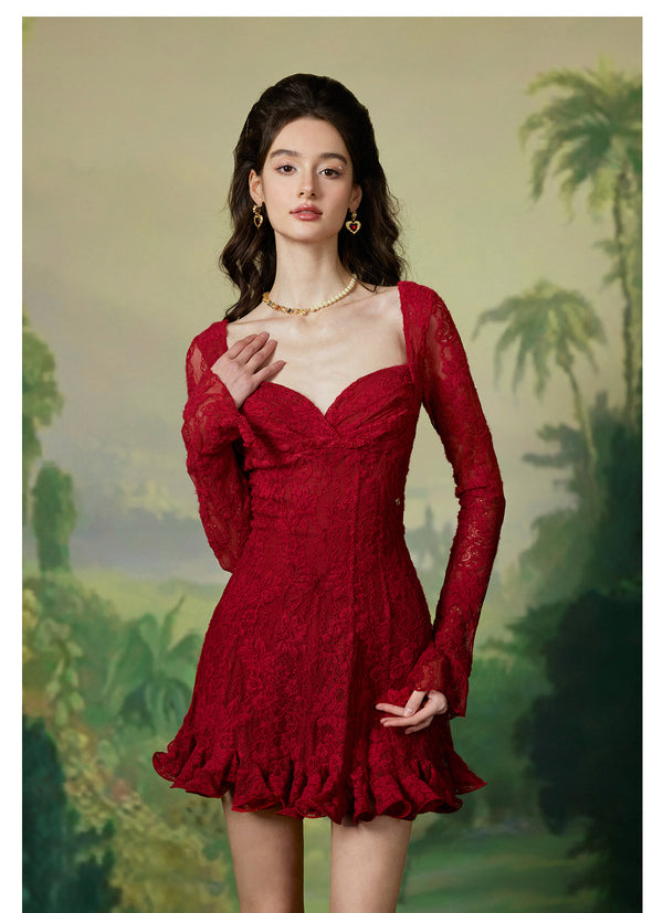 Laura French Lace Long Sleeve Dress