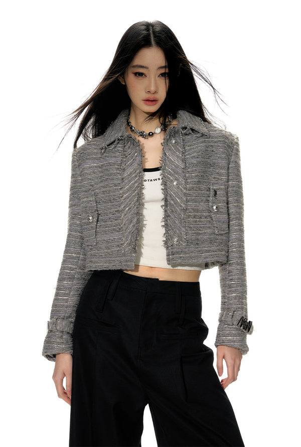 Handmade Chain Wool Blend Chanel-style Coat