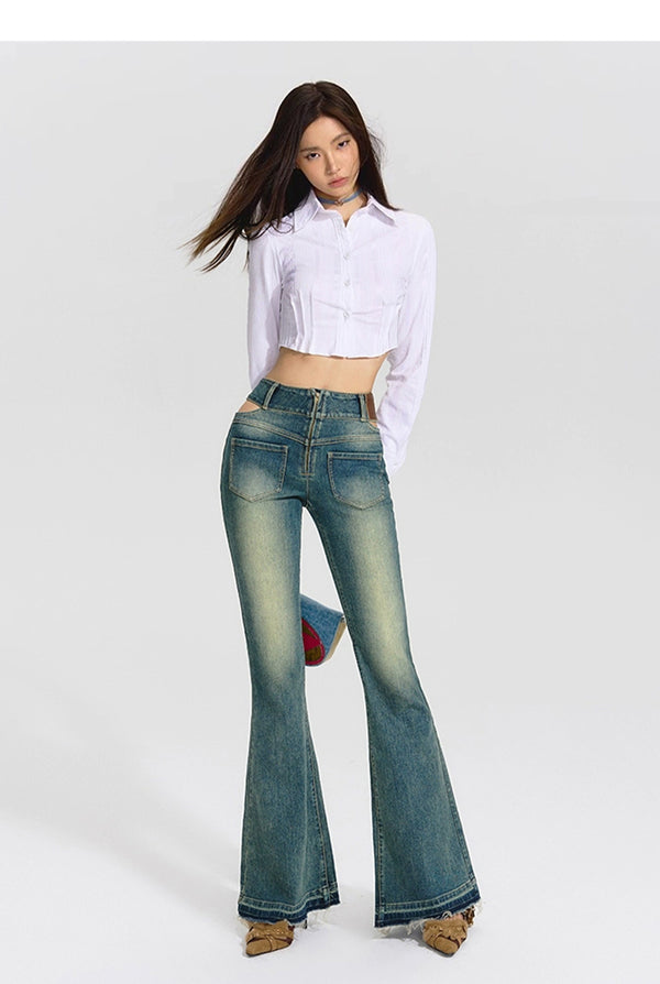 High-Waisted Vintage Flared Jeans