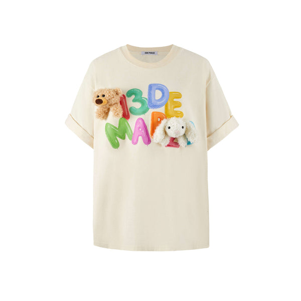 13De Marzo Doozoo Balloon Logo Tee Beige - Mores Studio