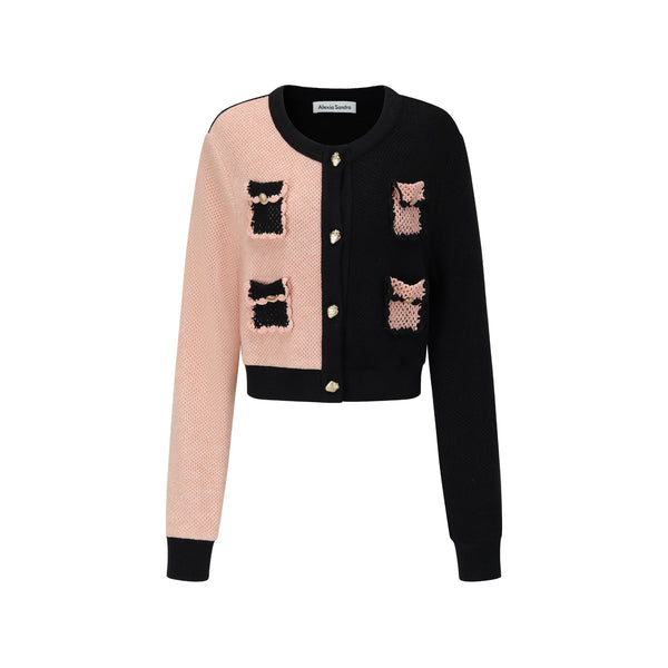 Black And Pink Cardigan With Pockets