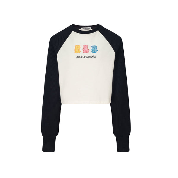 Black And White Gummy Bear Raglan Sweatshirt