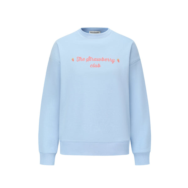 Blue Printing Strawberry Sweatshirt