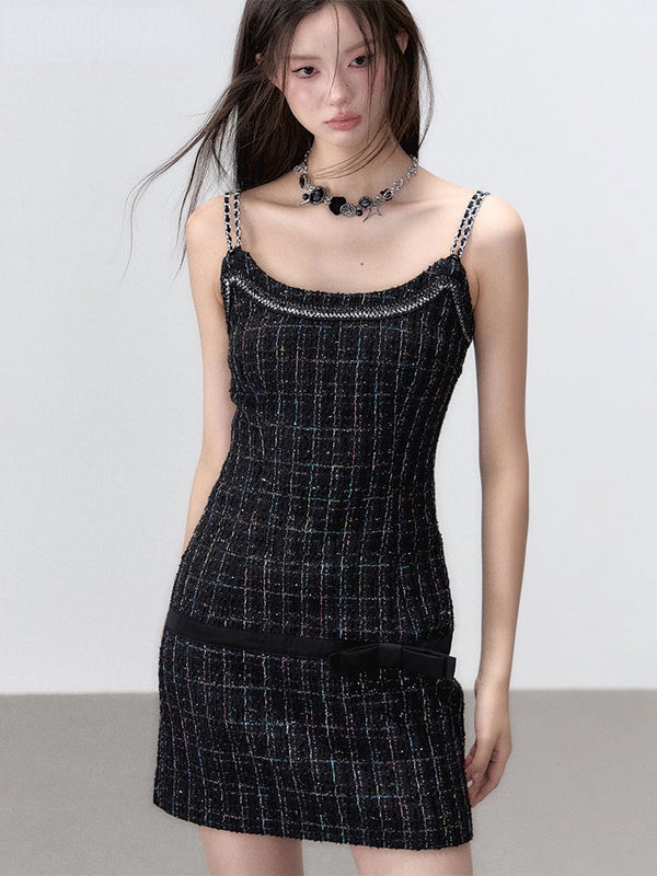 Black Vintage Embroidered Mini Dress