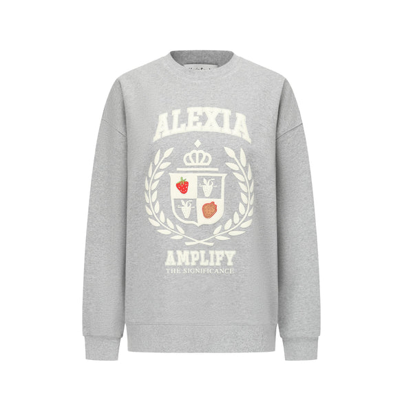 Grey ALEXIA Strawberry Sweatshirt