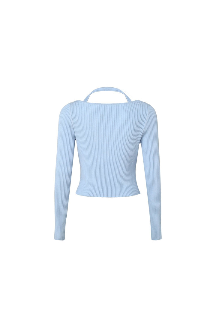 Light Blue Woolen Cardigan Set - ANN ANDELMAN