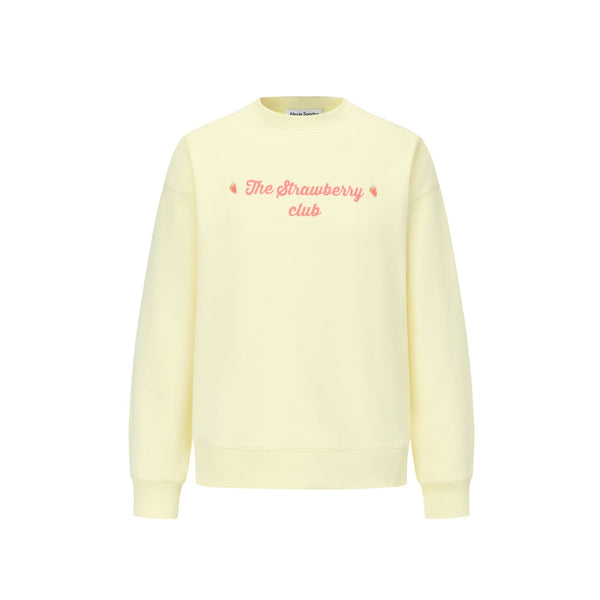 Yellow Printing Strawberry Sweatshirt